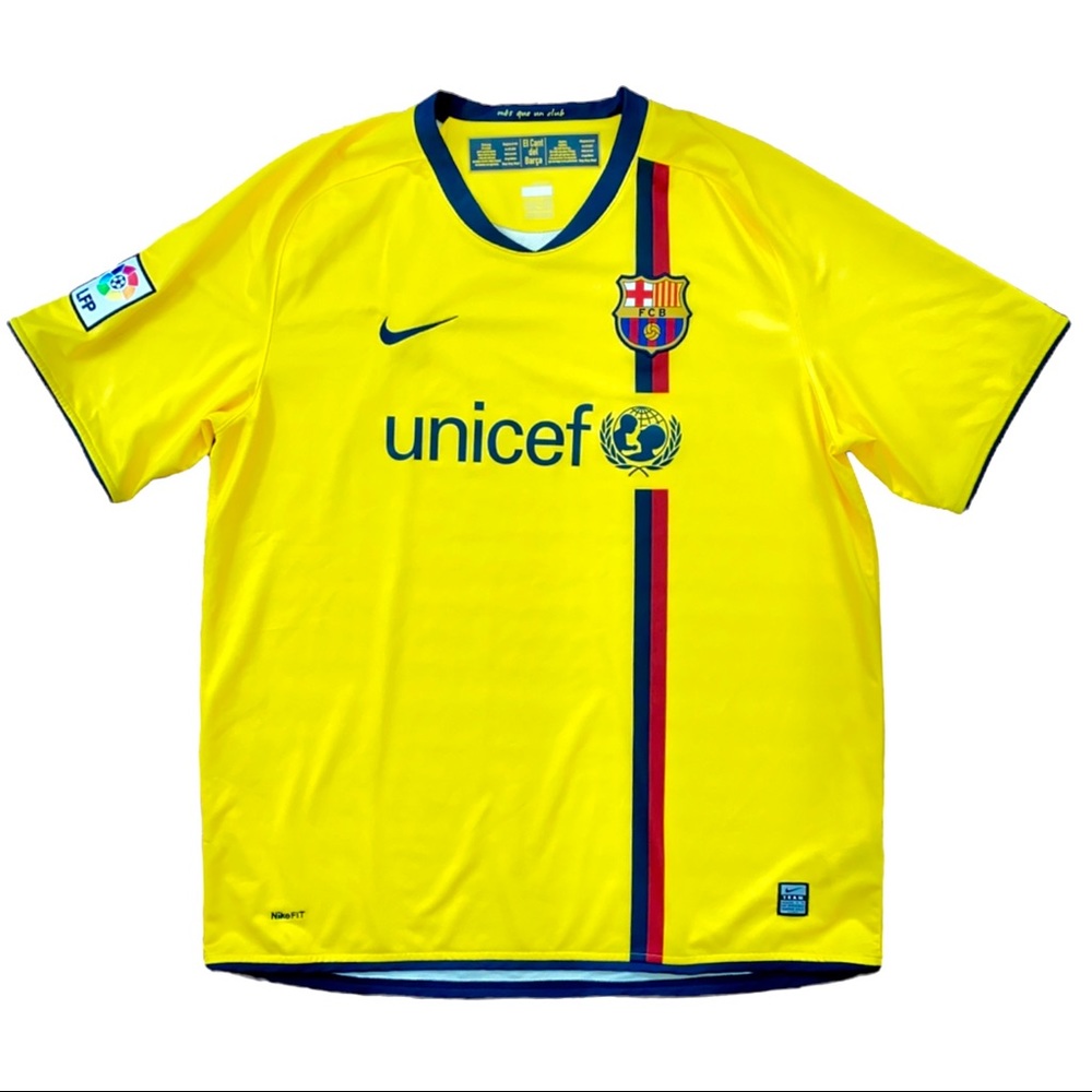 COPY - 2008-2010 FC UNICEF Barcelona Barca Away Soccer Jersey NIKE DriFit size …